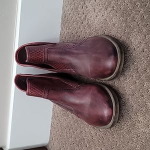 Burgundy leather Roan booties size 9